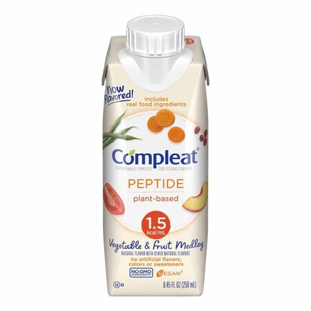 Compleat Peptide 1.5 Oral Supplement Fruit / Vegetable Medley Flavor 8.45 oz. Reclosable Carton Liquid 4390076283